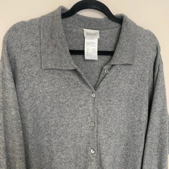 Basler Black Grey Cashmere Silk Button Up Cardigan 44 - Picture 4 of 7